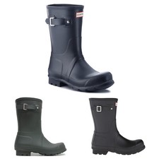 Hunter Mens Boots Original Short Casual Buckle Wellington Rubber