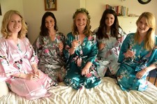 CCcollections Kimono Robe Long 16 Colors Premium Peacock Bridesmaid Bridal Party