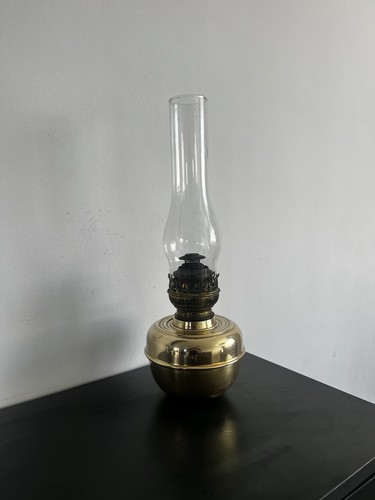 Vintage small brass oil lamp - vintage,