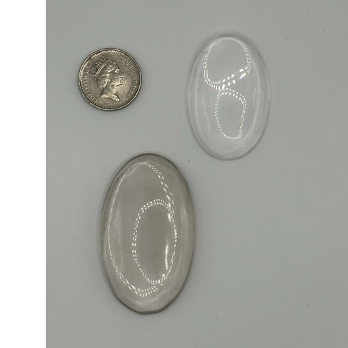 Clear quartz oval cabochons - clear,