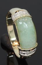 9 Carat Yellow Gold Jade &