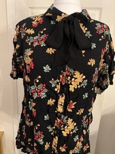 BNWT Hell Bunny Pussy Bow Blouse - Aurelia - 4XL - 22 Vintage - Rockabilly