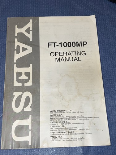 Yaesu 1000mp instruction - yaesu, ft-1000mp