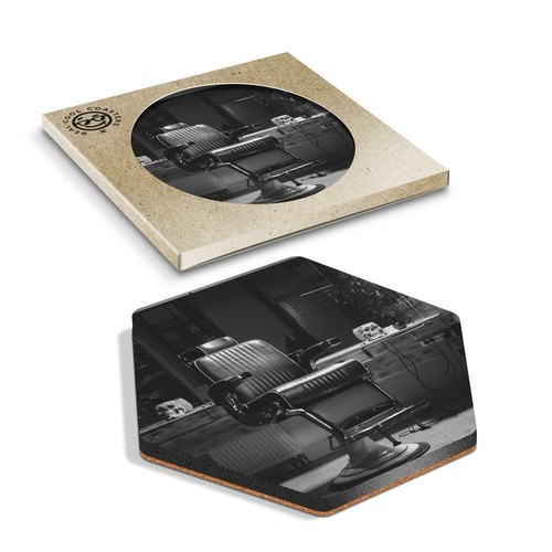 Hexagon coaster bw - 1,
