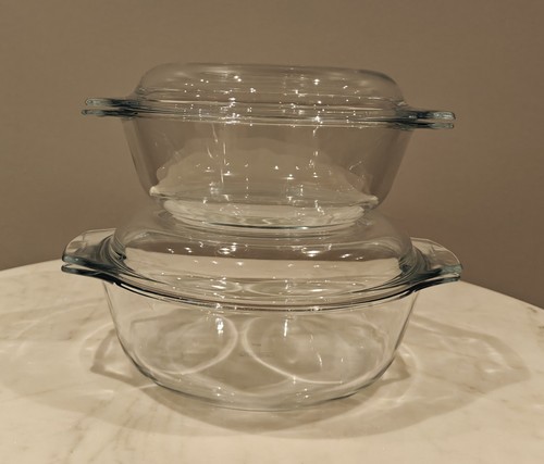 Vintage set pyrex clear - set,
