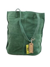 Fat Face Women's Bag Green Suede with Polyester Shoulder Bag