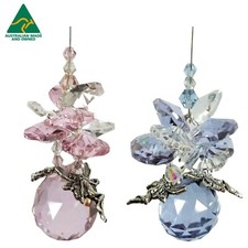 2x Fairy Crystal Suncatcher balls (car mirror rainbow hanging prism gift)