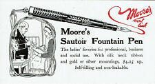 Rare NOS Vintage MOORE´s Sautoir Fountain Pen Ink Blotter