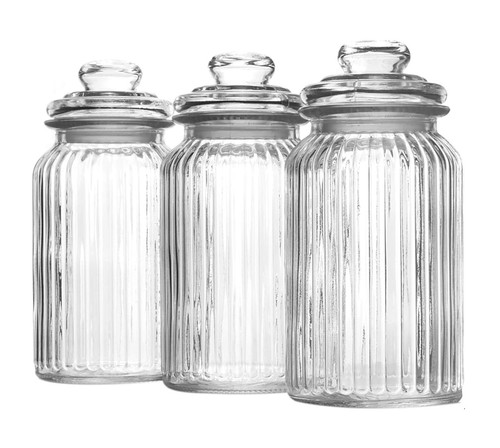 Airtight glass jars vintage - glass,