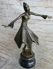 Art Deco European Russian Dancer Girl 1920's Decor Handmade Bronze Sculpture