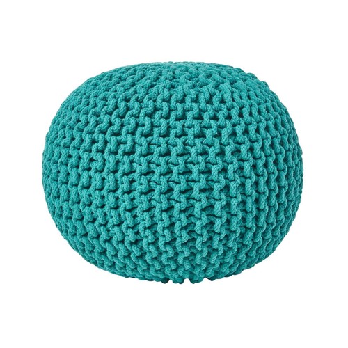 Cotton knitted pouffe - pouffe, &