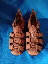 "SKECHERS"sz6 DESERT BROWN LEATHER "SHAPE-UPS"GLADIATOR STYLE.CLOSED TOE.WALKING