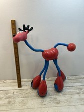 Vintage TOMY Bendy Giraffe Toy Red And Blue Approx 16 Inches Tall Free Postage