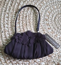 Vintage Fenn Wright Manson Small Floral-Style Clutch Bag Blackberry Kiss Clasp 