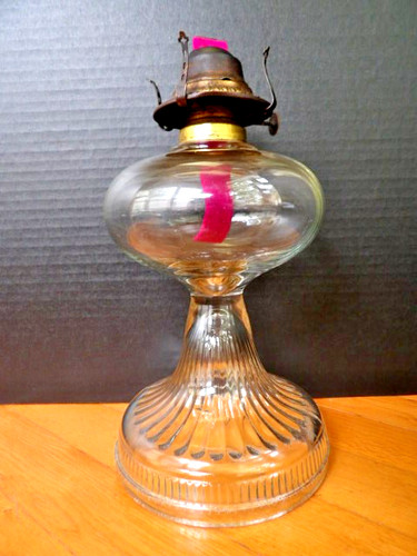 Antique pedestal oil lamp a - antique,