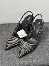New Zara Black Slingback Heels