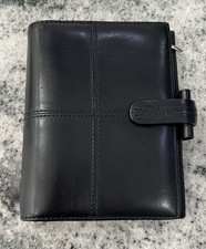 Filofax Black Italian Leather Pocket Cross Great Condition, only stored, inserts