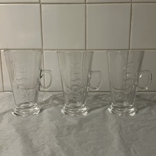 3X Costa Coffee Latte Glasses