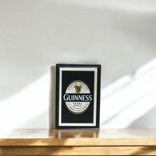 Guinness Label Style Wooden Framed Small Mirror | Pub Mirror 33x23 cm