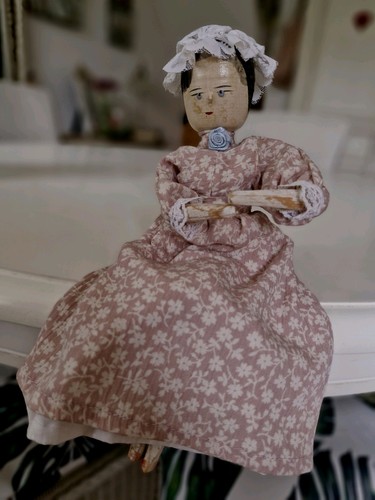 Antique wooden grodnertal doll - grodnertal,