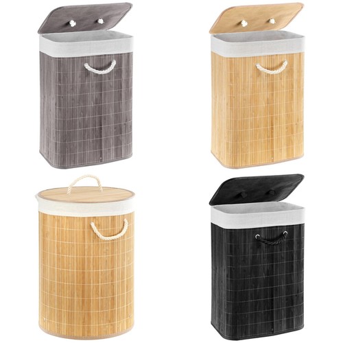 Bamboo laundry basket with - basket,