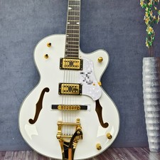 White Falcon Hollow Body Jazz Electric Guitar Rosewood Fretboard Gold Hardware