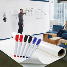 4M x 60cm DRY WIPE Removable Whiteboard Vinyl Wall Sticker Office Home 6 Markers