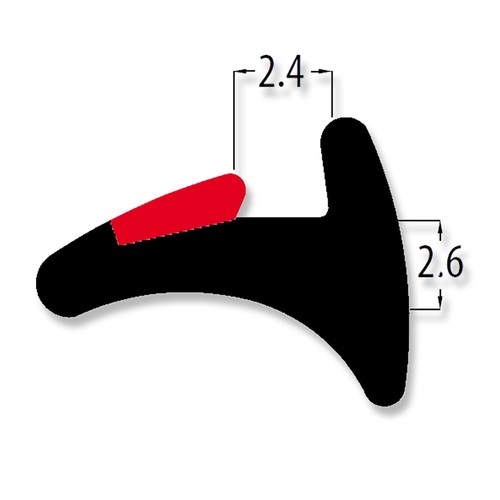 Black red upvc wedge window - black,