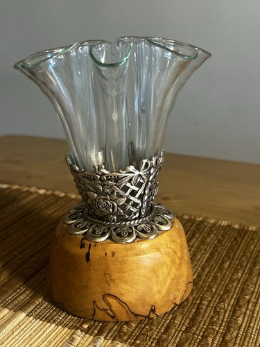 Vintage handmade ruffled glass - vintage,