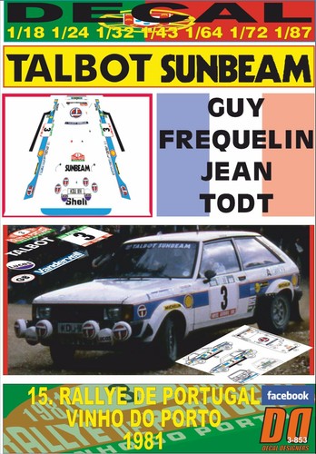 Decal talbot sunbeam - talbot, g
