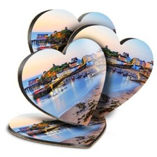Heart MDF Coaster Sunrise Tenby Harbour Wales UK #52182