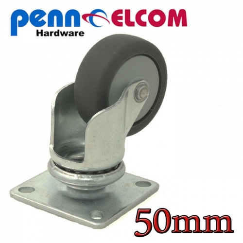 50mm zinc swivel castor - zinc, with
