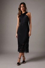 Coast Black Midi Dress Womens