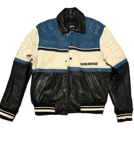 Zara leather jacket racing - zara,
