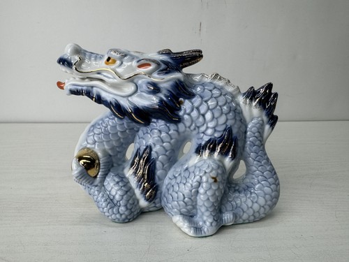 Y10523 okimono kyo ware dragon - okimono,