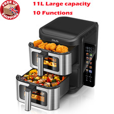 Air Fryer 11L Dual Zone Digital Oven Cooker Oil Free Low Fat 10-in-1 Oven 2800W