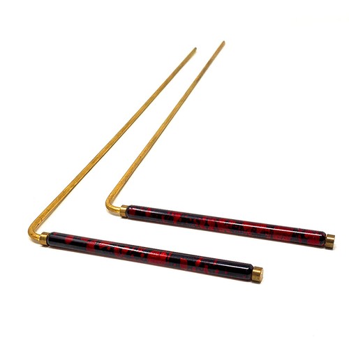 Red coated handle dowsing rods - coated,