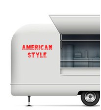 American Wording 2 Decals, Catering Trailer, Burger Van Stickers, Vinyl Graphics