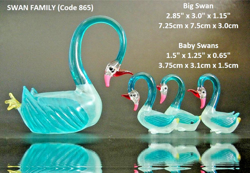 Beautiful glass swan family - swan, 4