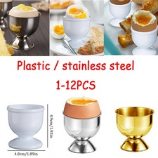 Plastic Stainless Steel Egg Holder Egg Cups Stand for Boiled Eggs Breakfast UK