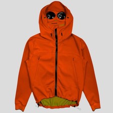 CP Company Burnt Orange Goggle Jacket L Waterproof Hooded Stand Collar