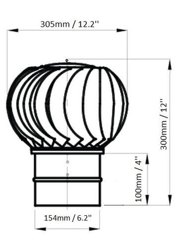 Chimney spinner cowl stainless - cowl,
