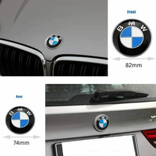 BMW Emblem Badge Set 82mm Hood