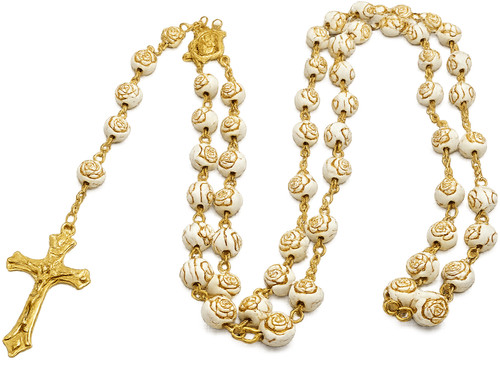 Rose gold prayer - gold, rosary