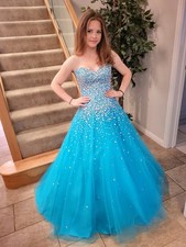 Blue Prom Dress / Ball Gown  Sequin/ Pageant  Morilee Madeline Gardner UK Size 6