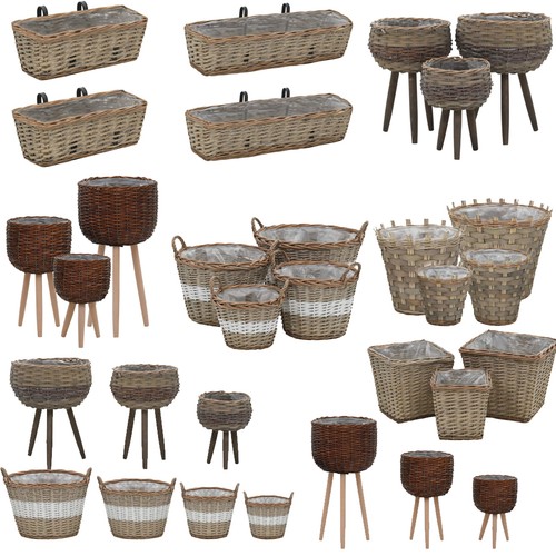 Wicker balcony trough planter - wicker,