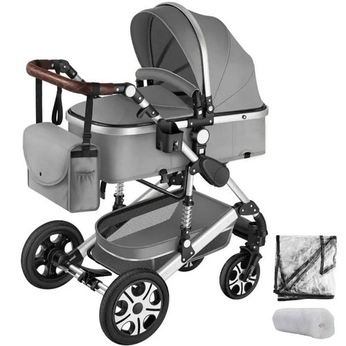 Grey foldable pram - grey,