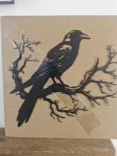 Gothic Style Metal Raven Wall
