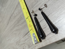 Whitby jet drop earrings with