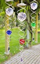 Wind Spinner Crystal Twister Gazing Ball Spiral Cyclone Decor Swivel Hang Hook